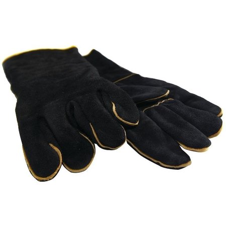 GRILLPRO 00 BBQ Gloves, 1, Leather, Black 528